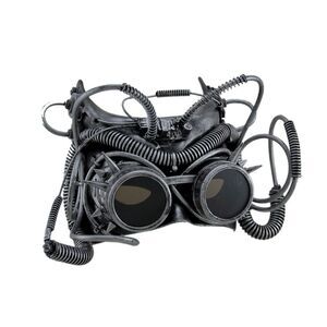 Spiked Metallic Steampunk Bat Ears Half Face Adult Mask